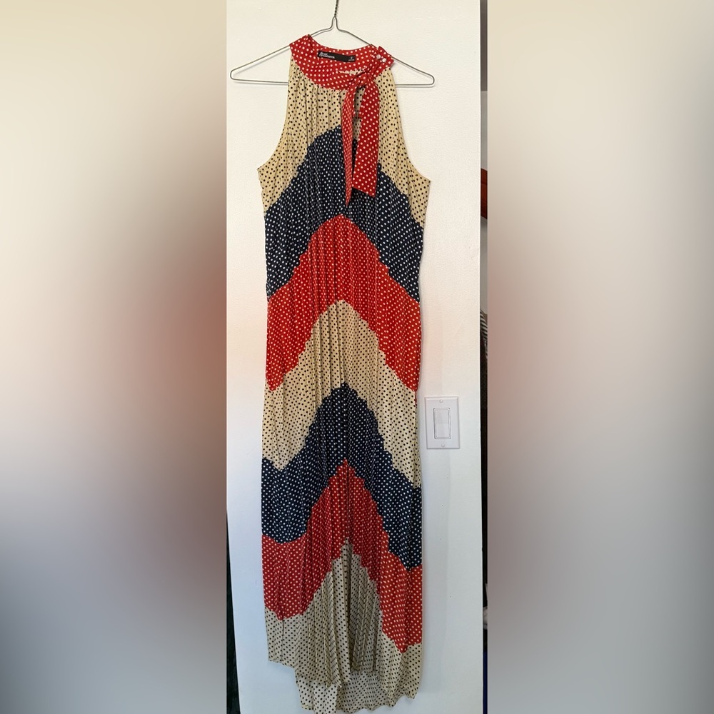 Dear Creatures Red and White Polka Dot Maxi Dress